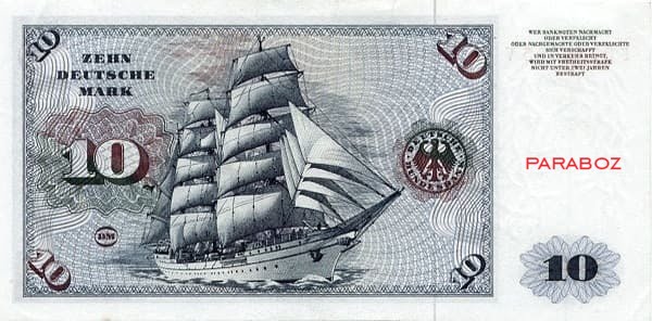 Alman Markı 10 DEM arka yüz