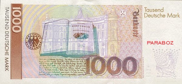 Alman Markı 1.000 DEM arka yüz