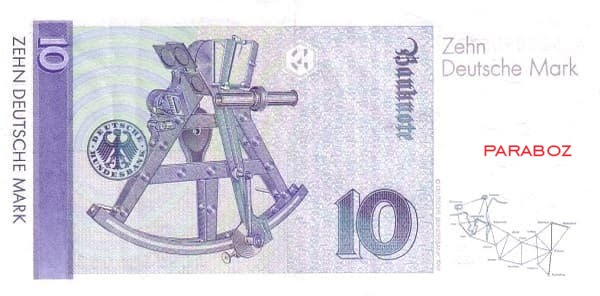 Alman Markı 10 DEM arka yüz