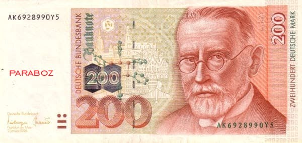 Alman Markı 200 DEM ön yüz