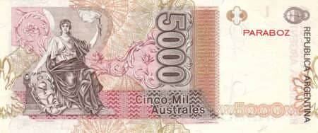 Arjantin 5.000 ARS arka yüz