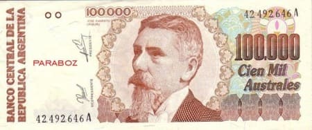 Arjantin 100.000 ARS ön yüz