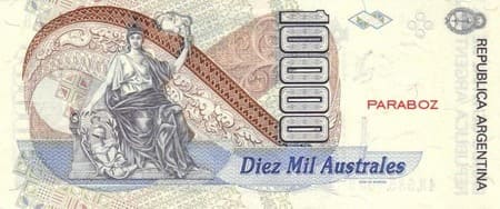 Arjantin 10.000 ARS arka yüz