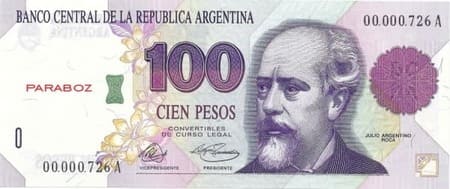 Arjantin 100 ARS ön yüz
