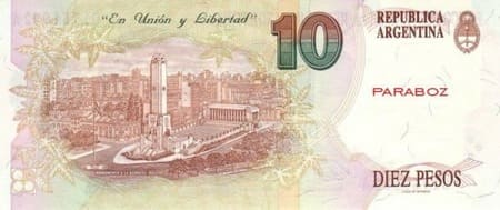 Arjantin 10 ARS arka yüz