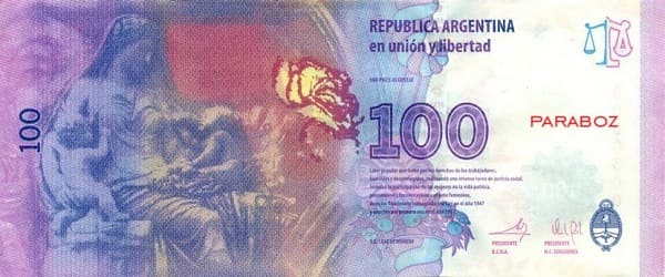 Arjantin 100 ARS arka yüz