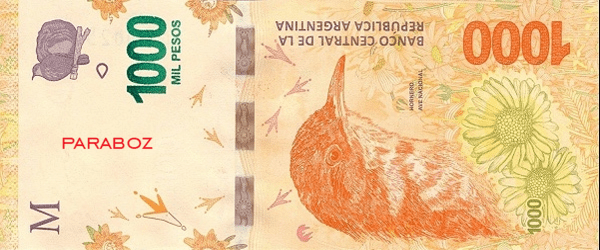 Arjantin 1.000 ARS ön yüz
