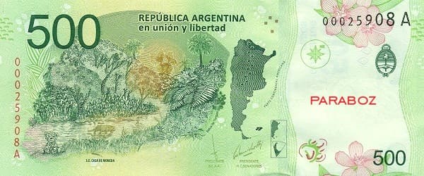 Arjantin 500 ARS arka yüz
