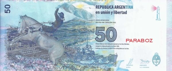 Arjantin 50 ARS arka yüz