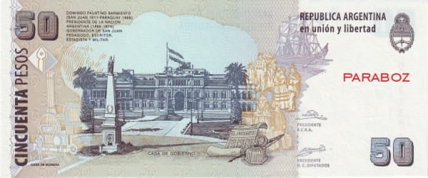Arjantin 50 ARS arka yüz