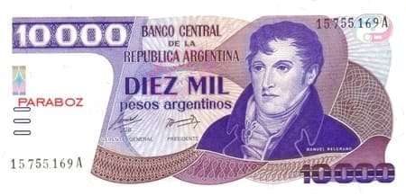 Arjantin 10.000 ARS ön yüz