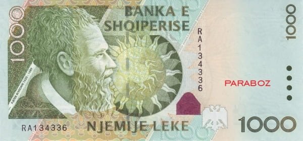 Arnavutluk 1.000 ALL ön yüz