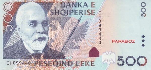 Arnavutluk 500 ALL ön yüz