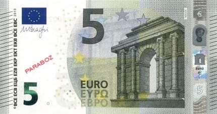 Avrupa Merkez Bankası 5 EUR ön yüz