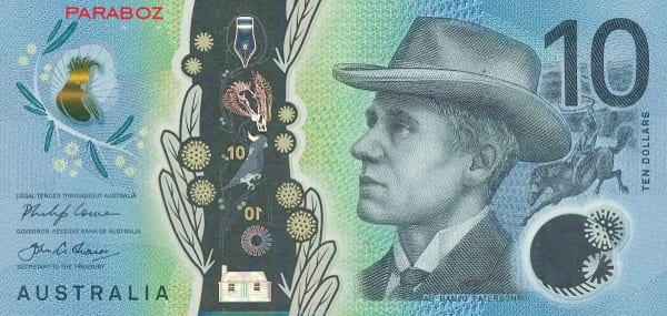 Avustralya 10 AUD ön yüz