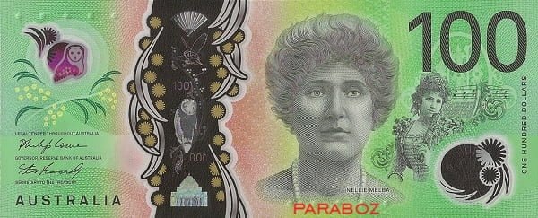 Avustralya 100 AUD ön yüz