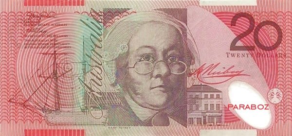 Avustralya 20 AUD ön yüz