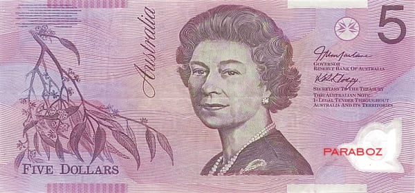 Avustralya 5 AUD ön yüz