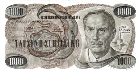 Avusturya 1.000 ATS ön yüz