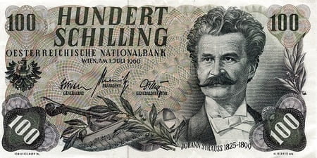 Avusturya 100 ATS ön yüz