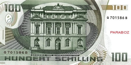 Avusturya 100 ATS arka yüz