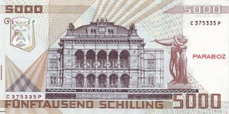 Avusturya 5.000 ATS arka yüz