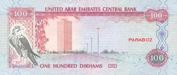 United Arab Emirates 100 AED back