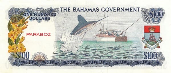 Bahamas 100 BSD arka yüz