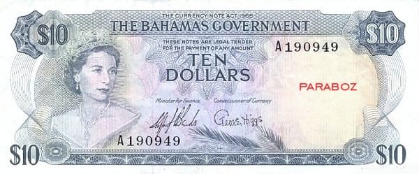 Bahamas 10 BSD ön yüz