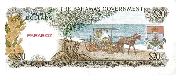 Bahamas 20 BSD arka yüz