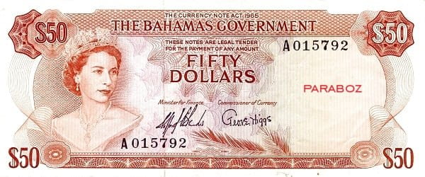Bahamas 50 BSD ön yüz