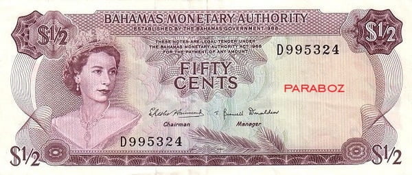 Bahamas 0,5 BSD ön yüz