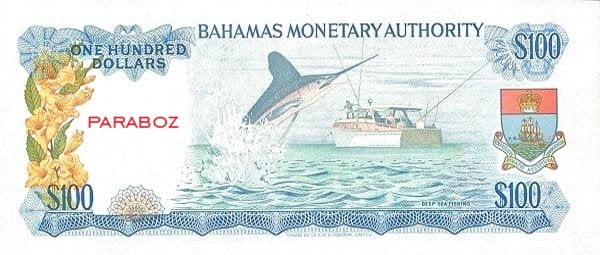 Bahamas 100 BSD arka yüz