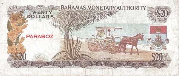 Bahamas 20 BSD arka yüz