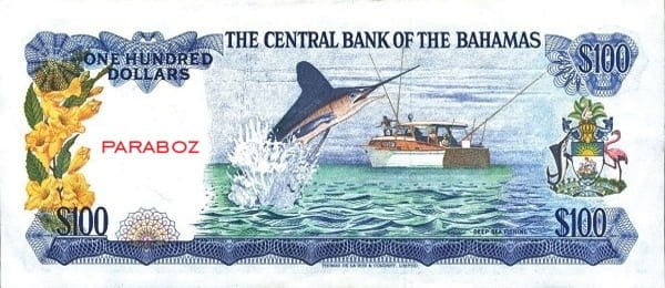 Bahamas 100 BSD arka yüz