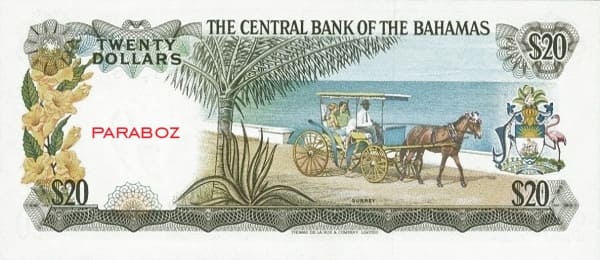 Bahamas 20 BSD arka yüz