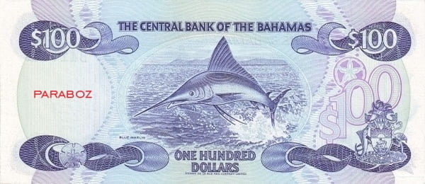 Bahamas 100 BSD arka yüz