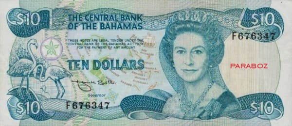 Bahamas 10 BSD ön yüz