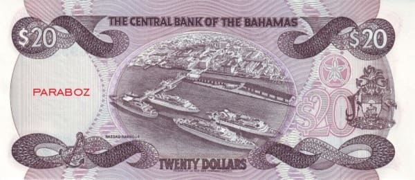 Bahamas 20 BSD arka yüz