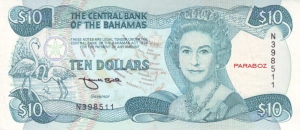 Bahamas 10 BSD ön yüz