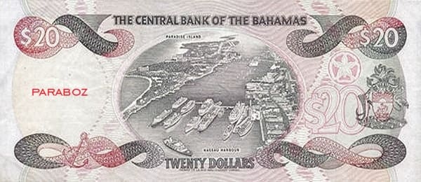 Bahamas 20 BSD arka yüz