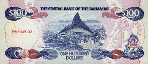 Bahamas 100 BSD arka yüz