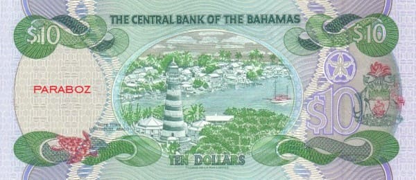 Bahamas 10 BSD arka yüz