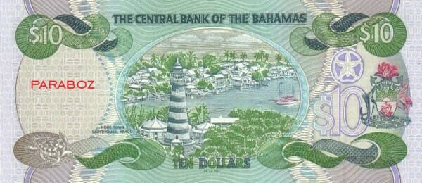 Bahamas 10 BSD arka yüz