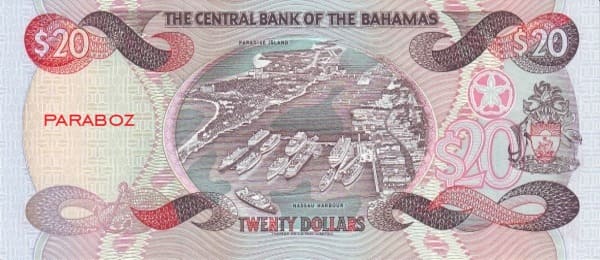 Bahamas 20 BSD arka yüz