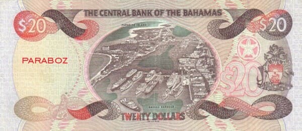 Bahamas 20 BSD arka yüz