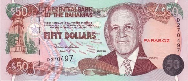 Bahamas 50 BSD ön yüz