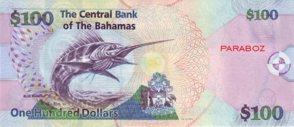Bahamas 100 BSD arka yüz