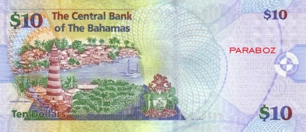 Bahamas 10 BSD arka yüz