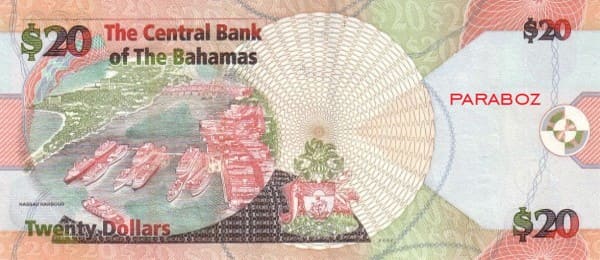 Bahamas 20 BSD arka yüz
